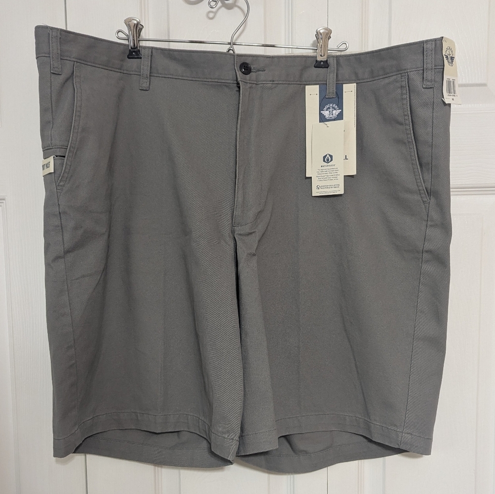 DockERS Perfect Shorts-Big & Tall-Size 46 -Gray Inseam 10 1/2 Water Less NWT NEW